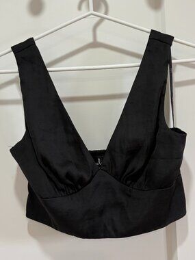 Lulus Black Plunge Crop Top